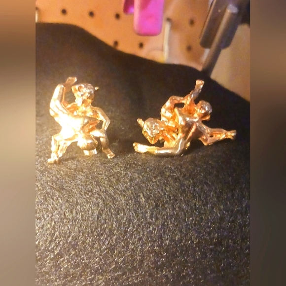 Men's Vintage Censored naughty tantra special occasion Cuff links gp - Picture 2 of 3